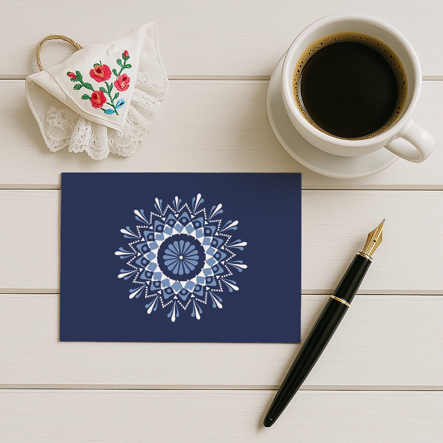 Postkarten-Set „Blaudruck-Stil“ | 5er-Pack mit sorbischen Mustern