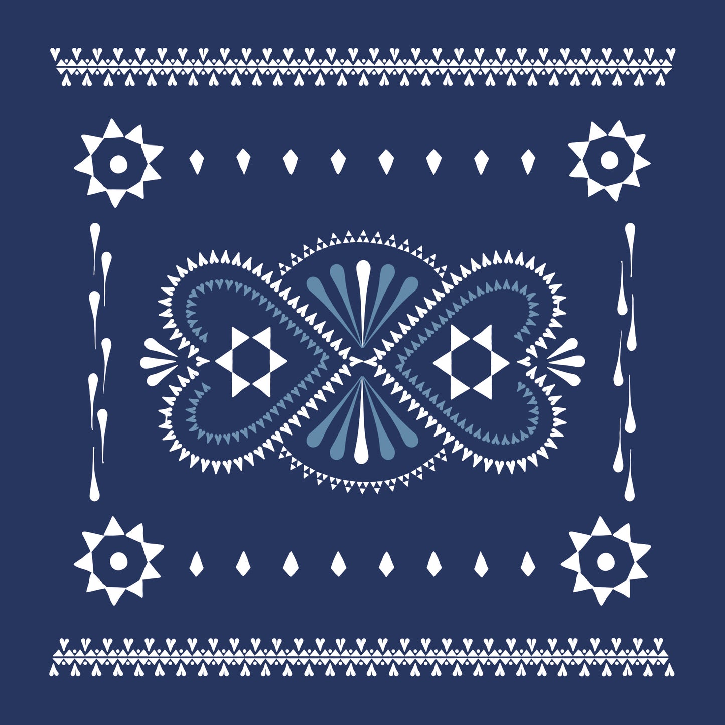 Tissue-Servietten „Sorbische Schönheit“ (20 Stück 33×33 cm) – Sorbisches Muster im Blaudruck Stil