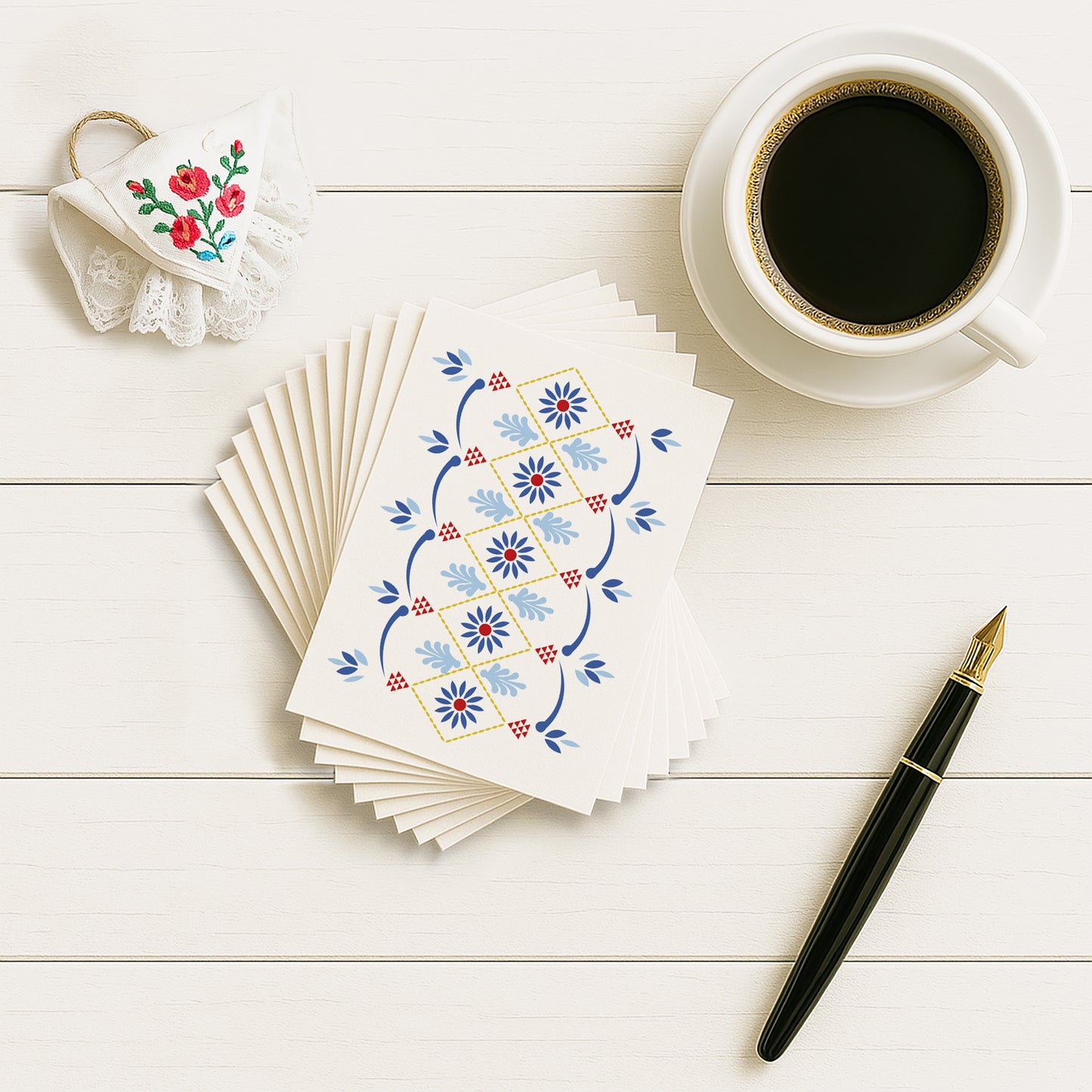 Postkarten-Set „Sommer & Blüte“ | Sorbische Muster in 10 Designs