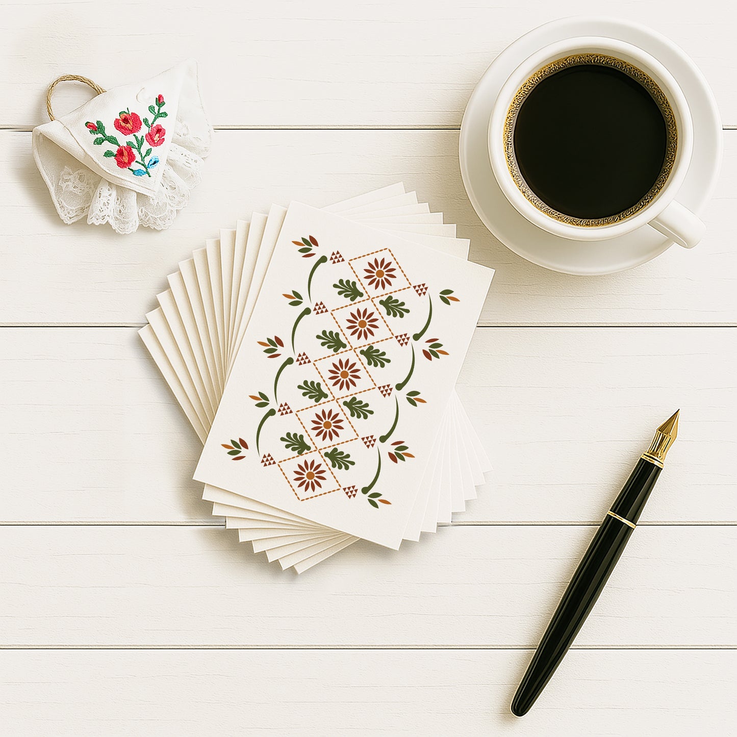 Postkarten-Set „Herbst & Blüte“ | Sorbische Muster in 10 Designs
