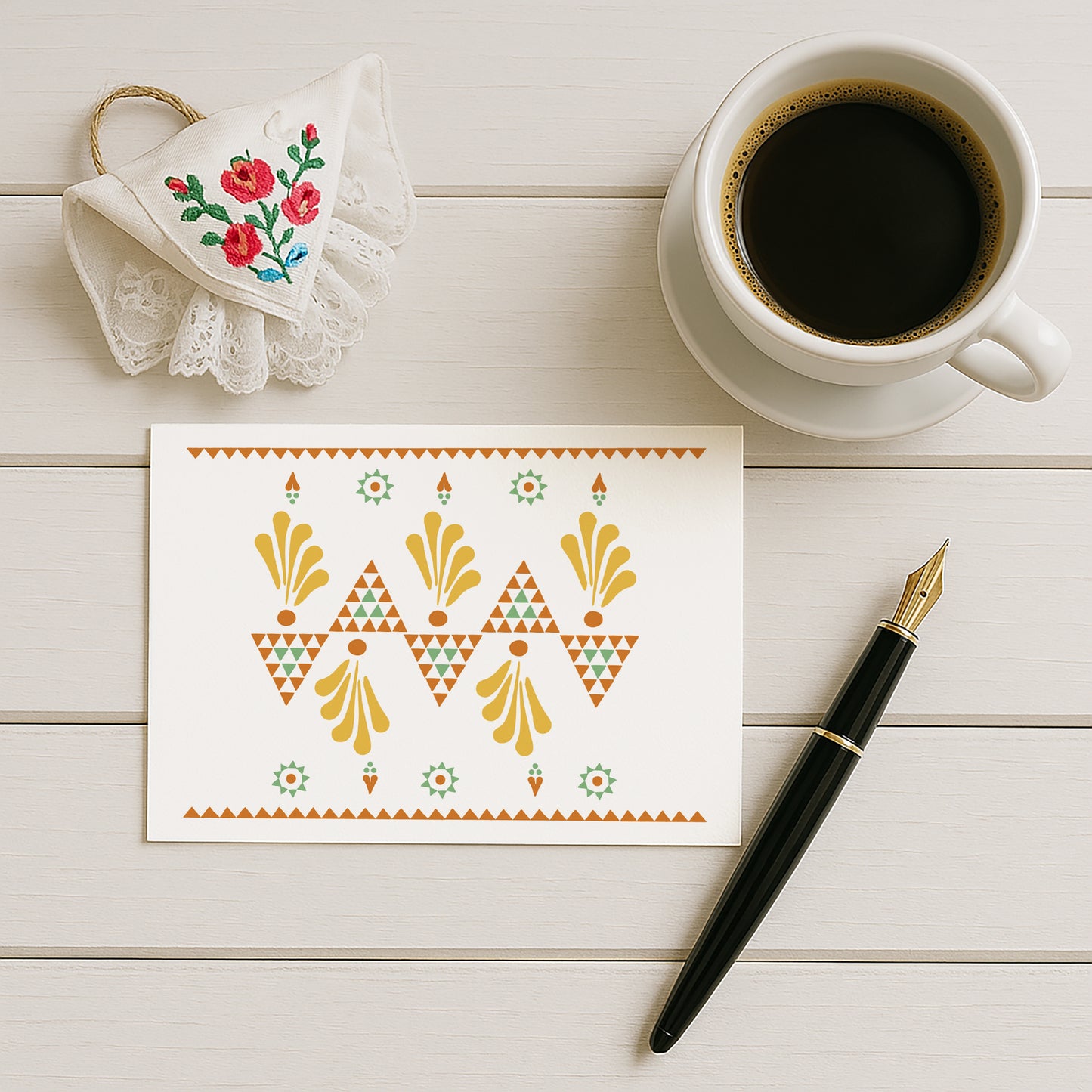 Postkarten-Set „Dreieckstanz“ | 5er-Pack mit sorbischem Motiv