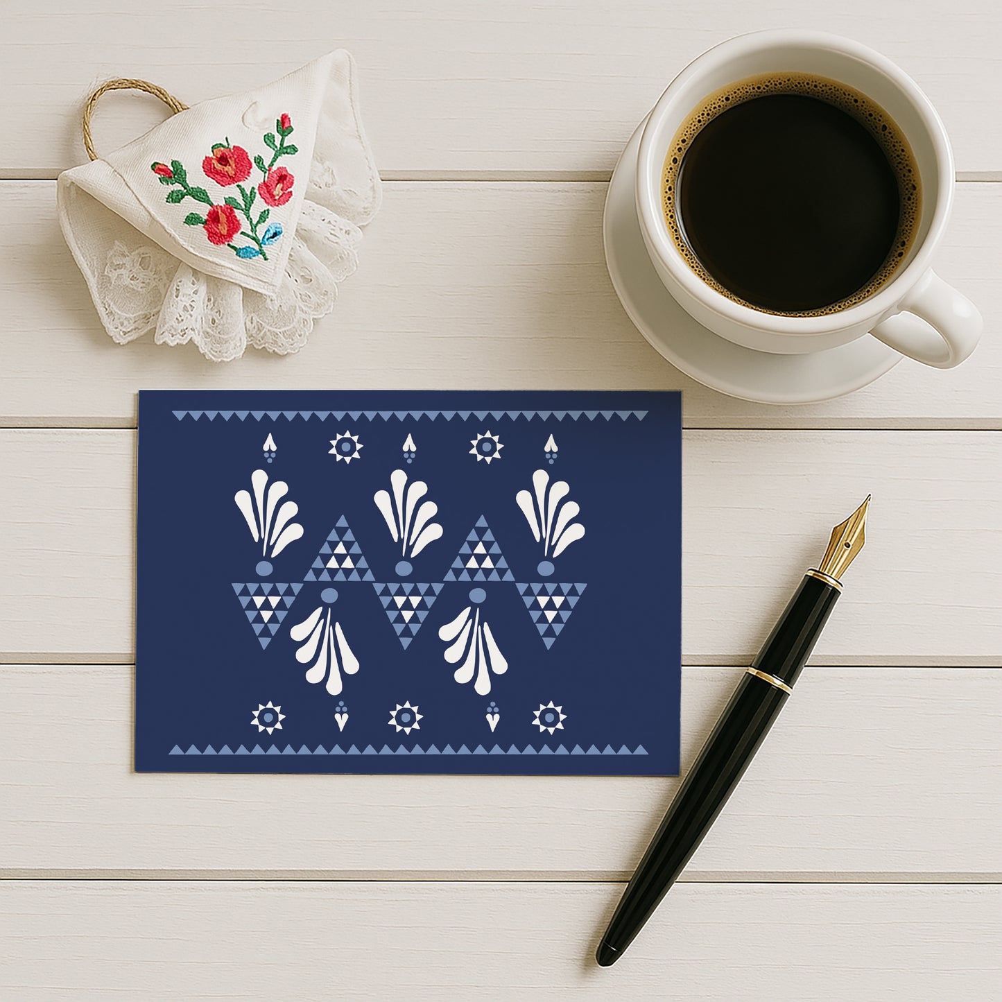 Postkarten-Set „Blaudruck-Stil“ | 5er-Pack mit sorbischen Mustern