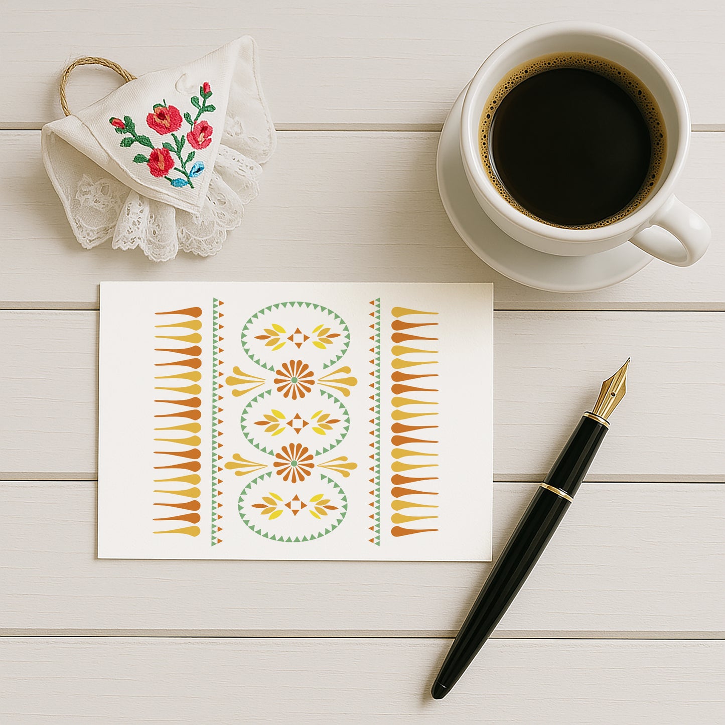 Postkarten-Set „Frühling“ | 5er-Pack mit sorbischen Mustern