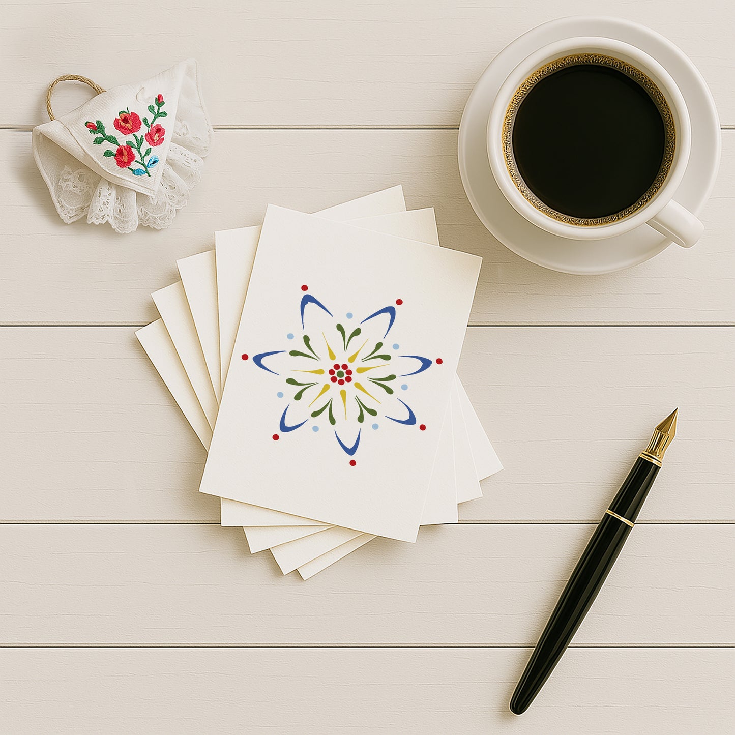 Postkarten-Set „Sorbische Blüte“ | 5er-Pack in folkloristischer Vielfalt