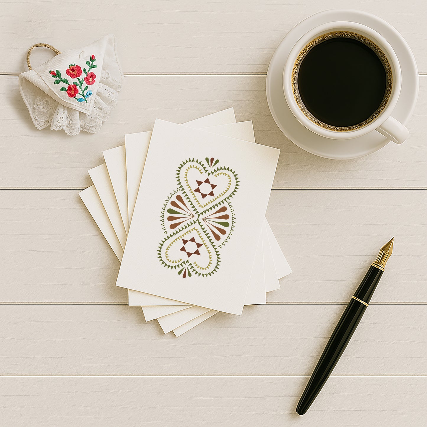 Postkarten-Set „Sorbische Schönheit“ | 5er-Pack mit Herzmotiv