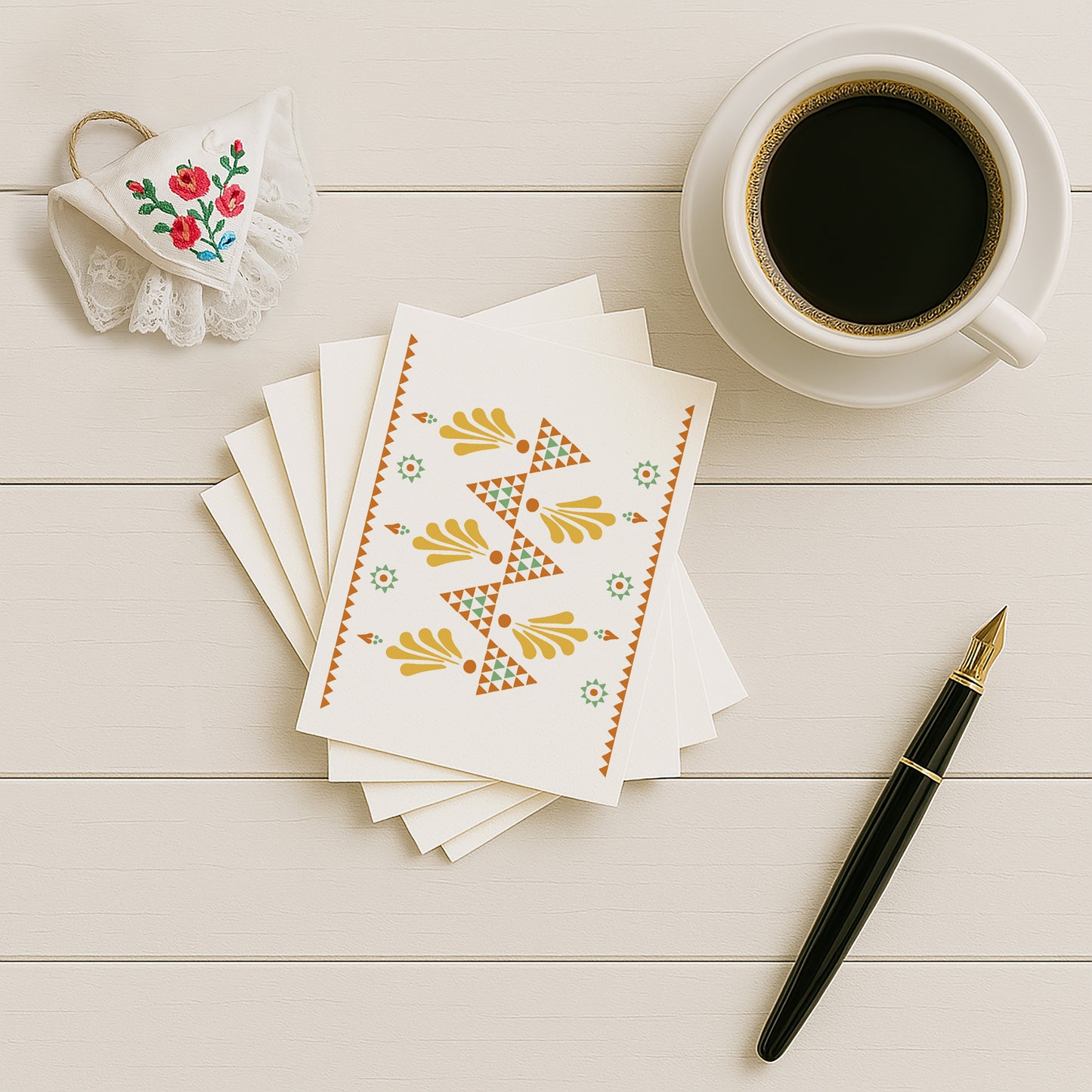 Postkarten-Set „Dreieckstanz“ | 5er-Pack mit sorbischem Motiv