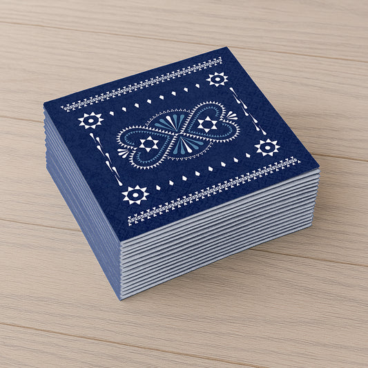 Tissue-Servietten „Sorbische Schönheit“ (20 Stück 33×33 cm) – Sorbisches Muster im Blaudruck Stil