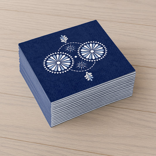 Tissue-Servietten „Blaue Blüte“ (20 Stück 33×33 cm) – Sorbisches Muster im Blaudruck Stil