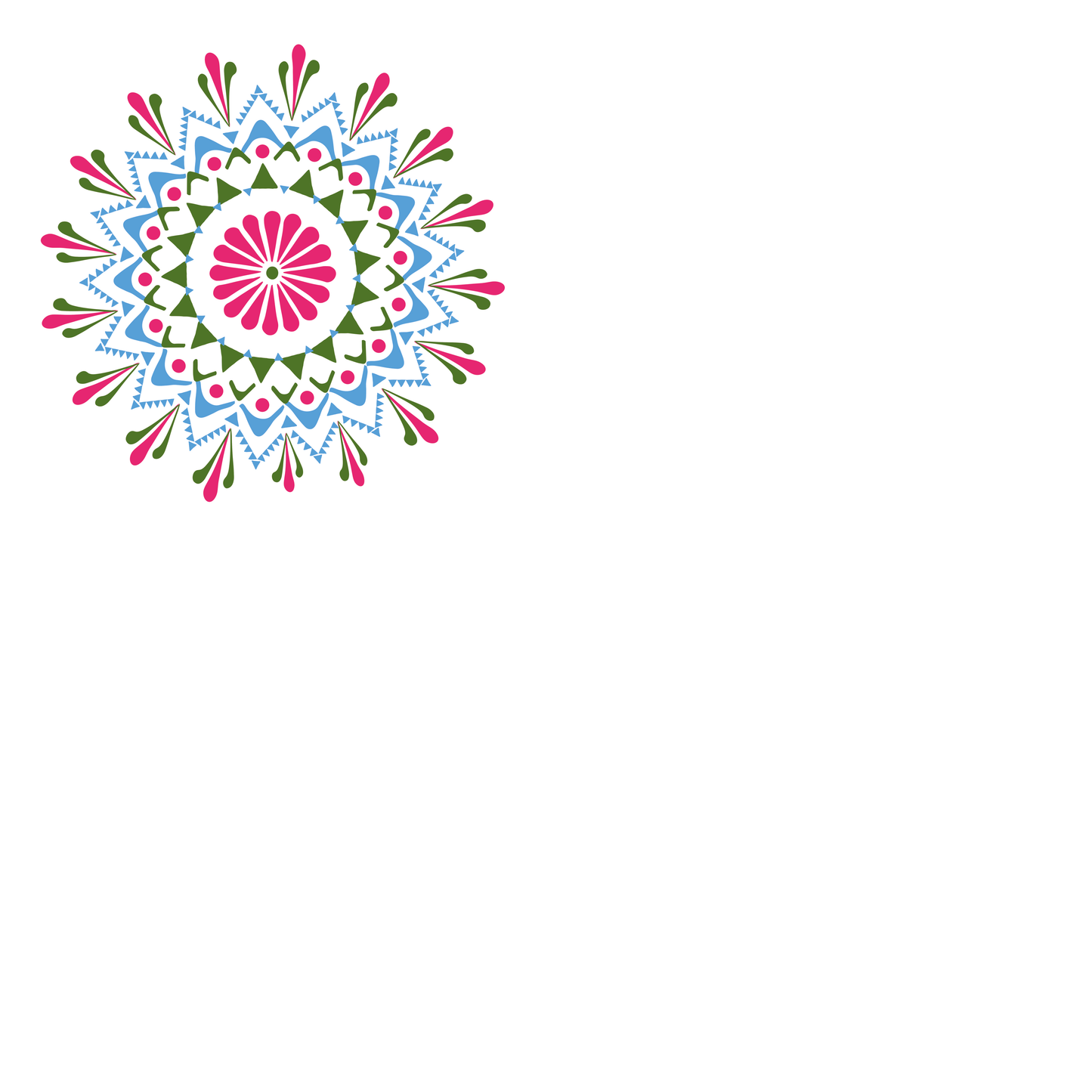 Tissue-Servietten „Sommer-Stern" als Tellerunterlage (33×33 cm) – Sorbisches Vierteldruck-Muster in Pink, Grün & Hellblau