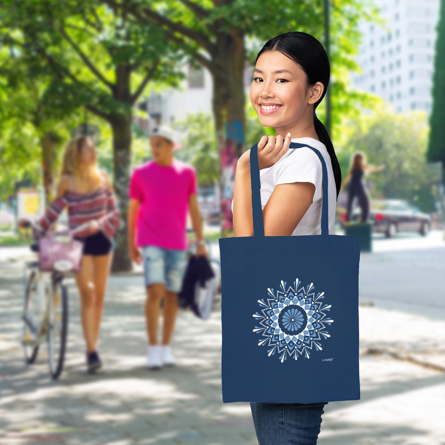 Stofftasche „Sorbischer Stern im Blaudruck Stil“ | Tradition trifft Design